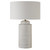 Distressed Ribbed Ceramic Table Lamp with White Drum Shade - 26.5" - Cream - IMAGE 4