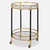 Two Tier Round Bar Serving Cart - 29.75" - Black and Gold - IMAGE 1