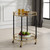 Two Tier Round Bar Serving Cart - 29.75" - Black and Gold - IMAGE 2