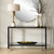 Console Sofa Table with Glass Top - 55.25" - Black - IMAGE 2