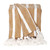 Striped Cotton Throw Blanket with Tassels - 50" x 60" - Mustard and White - IMAGE 1