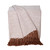 Herringbone Cotton Throw Blanket with Tassels - 50" x 60" - Beige and Brown - IMAGE 1