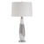 Slender Glass Base Table Lamp with Tapered Drum Shade - 28.75" - White and Gray - IMAGE 4