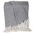 Herringbone Cotton Throw Blanket with Tassels - 52" x 67" - Gray and White - IMAGE 1