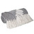 Herringbone Cotton Throw Blanket with Tassels - 52" x 67" - Gray and White - IMAGE 2