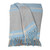 Striped Cotton Throw Blanket with Tassels - 50" x 60" - Blue and Gray - IMAGE 1