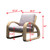 Arched Arm Wooden Lounge Chair - 37.5" - Brown and Beige - IMAGE 3