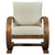Ladderback Wooden Accent Chair - 34" - Brown and Beige - IMAGE 1