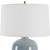 Glossy Ceramic Table Lamp with Tapered Shade - 27" - Blue and White - IMAGE 3