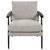 Textured Accent Chair with Oak Arms - 33" - Brown and Beige - IMAGE 1