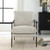 Textured Accent Chair with Oak Arms - 33" - Brown and Beige