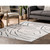 5.25' x 7.25' Modern Abstract Line Pattern Area Throw Rug - Cream and Blue