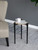 Agate Side Table with Metal Legs - 17.75" - Black and White - IMAGE 2