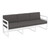 79" White Outdoor Patio Sofa with Sunbrella Charcoal Gray Cushion - IMAGE 1