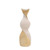 20" White and Gold Two Tone Ceramic Twisted Vase - IMAGE 1