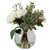 Floral Artificial Bouquet with Glass Bud Vase - 14" - White and Green - IMAGE 1