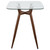 36.5" Clear Glass Square Top with Walnut Metal Legs Counter Table - IMAGE 2