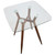 36.5" Clear Glass Square Top with Walnut Metal Legs Counter Table - IMAGE 3