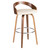 Set of 2 Cherry Brown and Cream Beige Faux Leather Grotto Swivel Barstool 35.25” - IMAGE 3