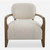 Faux Shearling Accent Chair - 38" - Cream and Brown - IMAGE 2