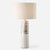 Glazed and Ribbed Table Lamp with Drum Shade - 29.5" - White and Beige - IMAGE 2