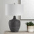 Ribbed Table Lamp with Drum Shade - 24.5" - Charcoal Black - IMAGE 3