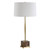 Square Marble Table Lamp with Drum Shade - 34.25" - Plated Antique Brass - IMAGE 5