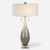 Glass Table Lamp with Crystal Foot - 32.25" - White and Bronze - IMAGE 2