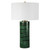 Cylindrical Striped Ceramic Table Lamp - 34" - Emerald Green - IMAGE 5