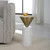 Drink Table with Inverted Conical Top - 20.25" - Brushed Brass and White - IMAGE 1