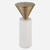 Drink Table with Inverted Conical Top - 20.25" - Brushed Brass and White - IMAGE 2