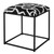 Abstract Style Upholstered Accent Stool - 19.25" - Black and White - IMAGE 3