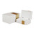 Wooden Accent Boxes with Decorative Band - 10" - White and Gold - Set of 2