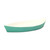Rowboat Shaped Two Toned Tray with Raised Rim - 7" - Teal and White - IMAGE 1