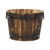 Handcrafted Medium Wooden Decorative Bucket - 13.25" - Brown and Black - IMAGE 1