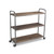 38.5" Brown and Gray 3 Tier Shelf Cart with Wheels - IMAGE 1