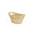 16" Beige and Brown Tapered Oval Laundry Basket - IMAGE 2
