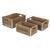 Set of 3 Brown and Black Storage Crates with Border 13" - IMAGE 1