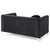 Velvet Microsuede Channel Tufted Loveseat with Throw Pillows - 65" - Black - IMAGE 4