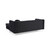 Channel Tufted Velvet L Shape Sectional Sofa with Throw Pillows - 87" - Black - IMAGE 4