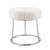 Floral Accent Vanity Stool - 17.75" - White and Silver - IMAGE 3