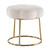 Floral Vanity Stool with Tubular Base - 17.75" - White and Gold - IMAGE 2