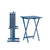 4-Piece Folding Planked Top Tray Table Set - 26.5" - Blue - IMAGE 5