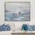 50" Blue and Gray Rectangular Framed Ocean with Boat Wall Art - IMAGE 2