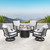 5-Piece Bronze and Gray Round Outdoor Patio Furniture Fire Table Set 44" - IMAGE 1