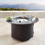 44" Clear and Black Round Propane Outdoor Fire Table with Wind Blockers - IMAGE 1