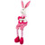 Boy Sitting Easter Rabbit Decoration with Dangling Legs - 16.5" - Pink and Cream - IMAGE 5