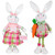 Bunny Rabbit Figurines with Easter Sign Spring Decorations - 19" - Pink and Green - Set of 2 - IMAGE 2