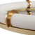 Leather Wrapped Oval Tray with Brass Handles - 18.75" - White
