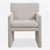 Elevated Back Crosshatched Dining Chair - 32.5" - Cream - IMAGE 2